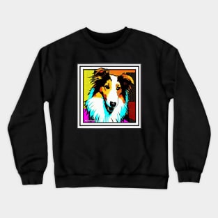 Pop art of a Collie Crewneck Sweatshirt